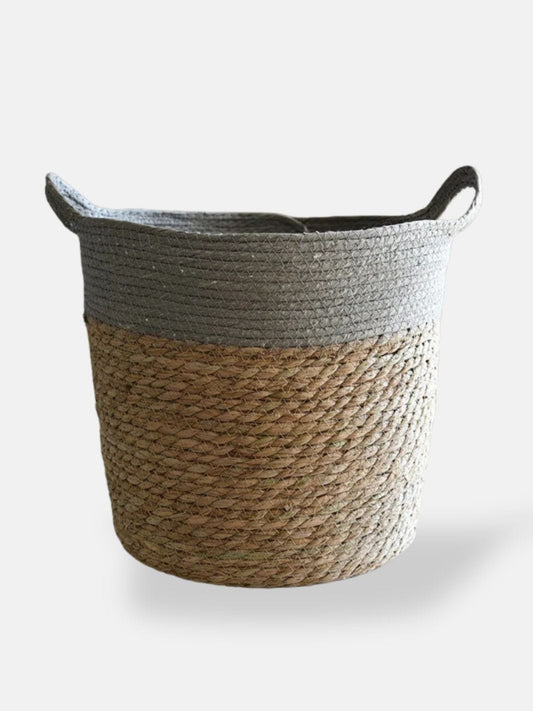 Grand cache pot en osier Gris & 26x27cm